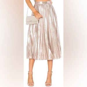 NWT 1. State The Curator Flash Silver Metallic Midi Skirt Size 6